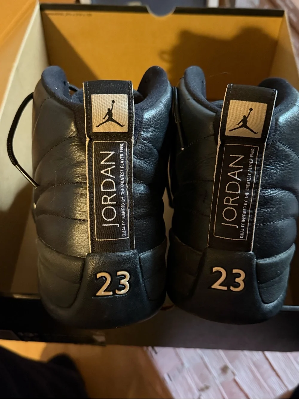 Jordan Black Leather Retro 23 Low-Top Sneakers